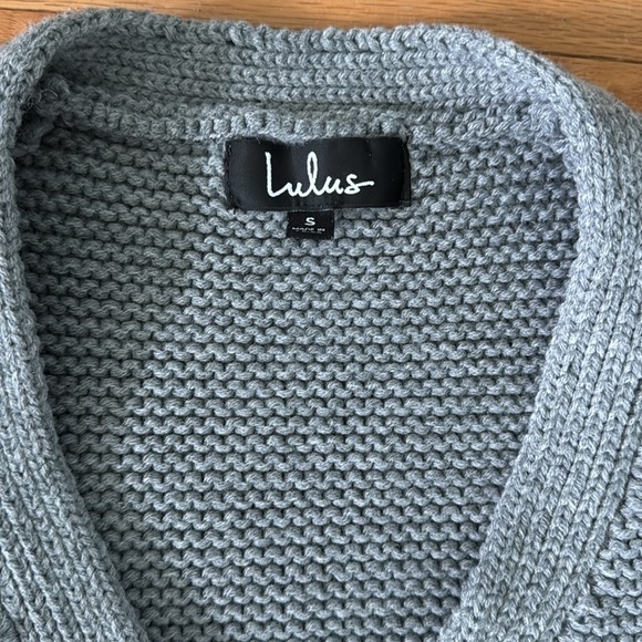 Lulus | Puffy Sleeve Cardigan | Buttons | size S | Gray - Picture 3 of 5